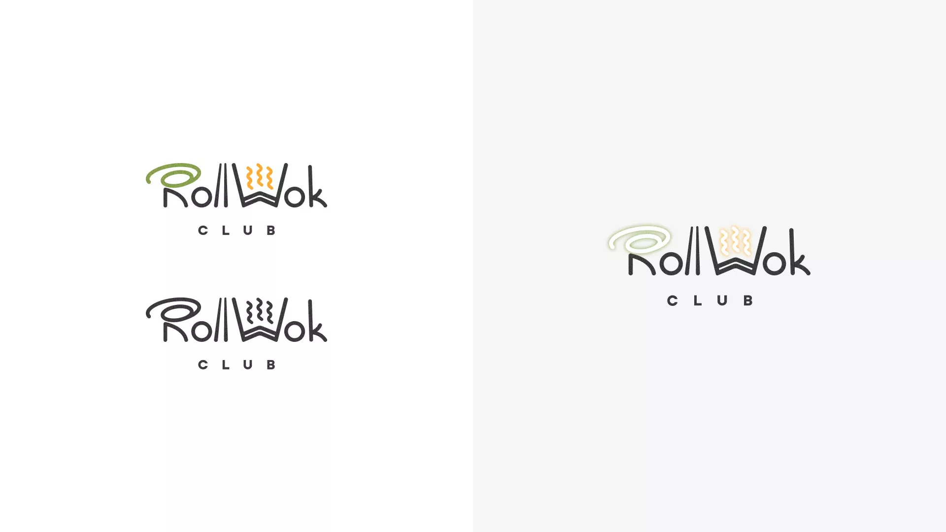 Разработка логотипа и фирменного стиля суши-бара «Roll Wok Club» в Дигоре